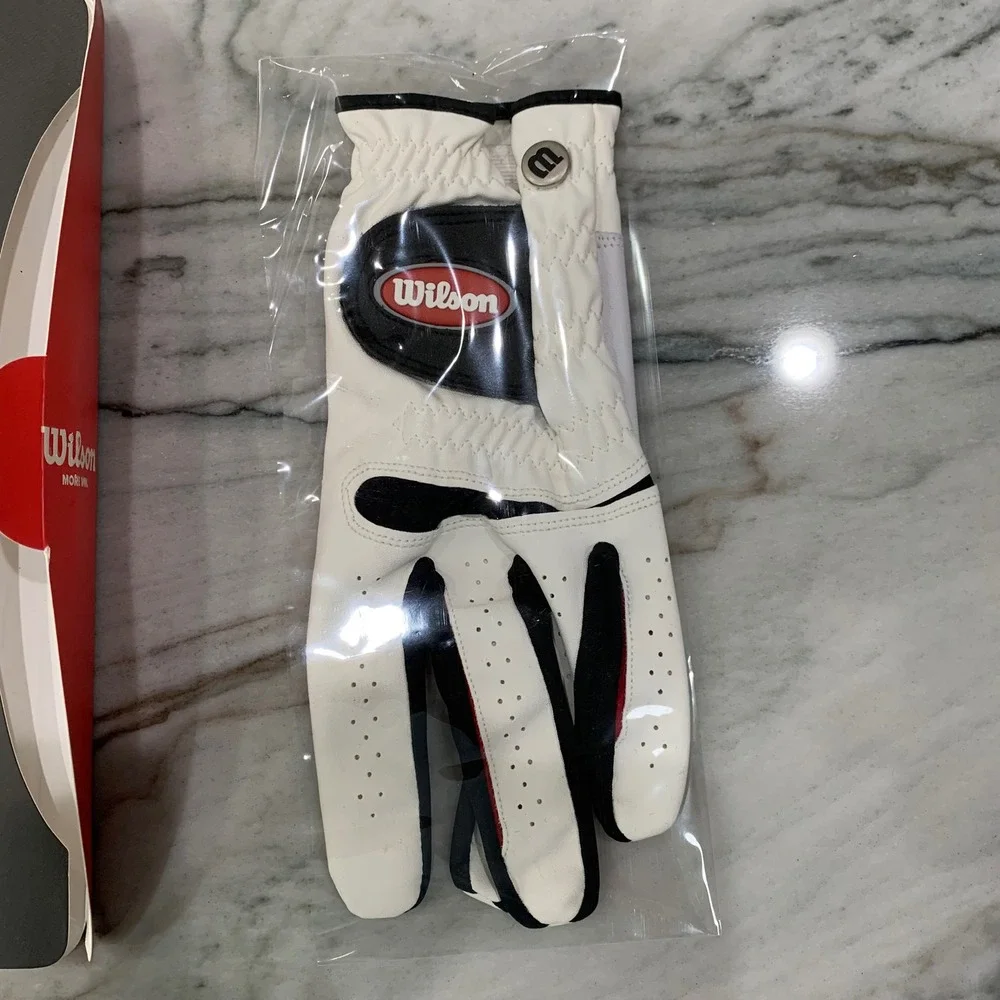 Wilson Feel Plus Golf Glove Mens Right Hand ML Medium Large‎ White Black NEW - Picture 3 of 4